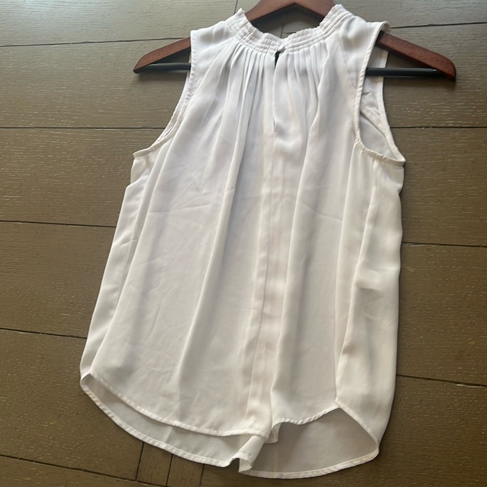 Banana Republic Sheer Keyhole Pleat Collar Blouse